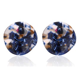 Acrylic Earrings For Women Geometry Sinuous Resin Earrings Bohemia Tortoise Shell Earrings Mottled Statement Stud Earrings Fashion Jewelry (A-Bule Floral)