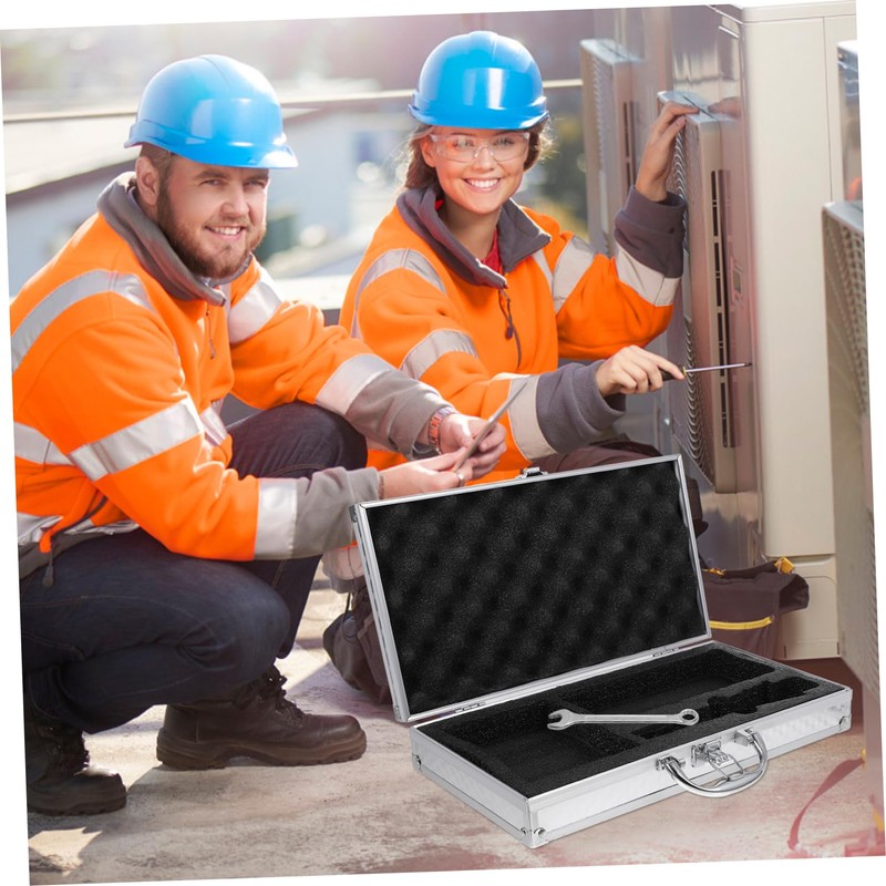 SUPVOX Aluminum Alloy Tool Box Portable Hard Shell Briefcase with