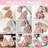 24 Uñas Postizas Medianas Almendradas Con Pegamento. Set De Uñas
