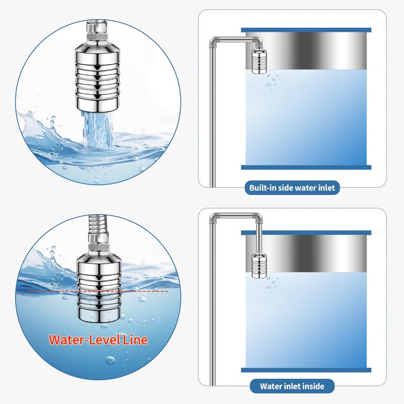 2Pcs Water Float Valve for Water Tank, Aquapulse Automatic Water