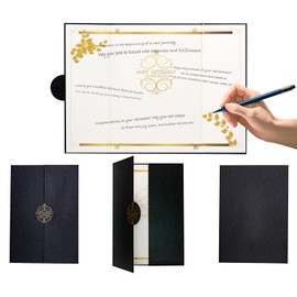 TONGXI Retirement Party Decorations Card for Women Men Coworkers Signing, Black Gold Large Guest Book Alternatives Farewell We Will Miss You Officially Retired Gifts Congratulations Supplies