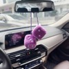 YGMONER Purple Fuzzy Dice for Car Rear View Mirror, Pair