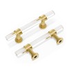 Peaha 10 Pack 3 Inch Acrylic Cabinet Pulls Gold Drawer