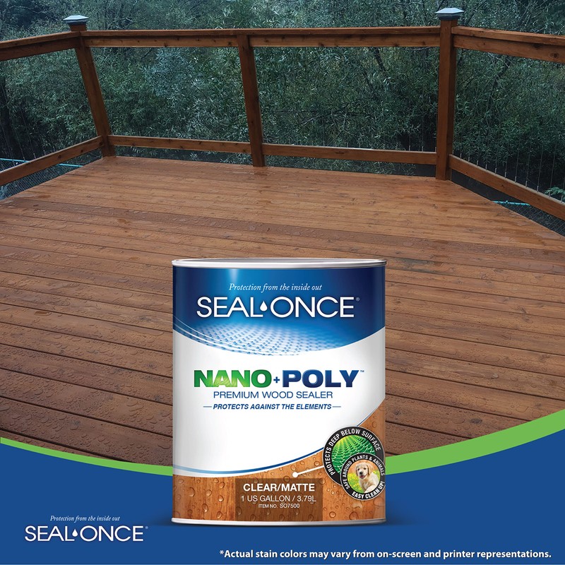 Seal-Once Nano+Poly Penetrating Wood Sealer with Polyurethane - Premium Waterproof