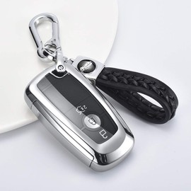 ontto Car Key Case for Ford Mondeo Fusion Mustang Explorer EcoSport S-Max Ranger Fiesta F150 F250 Accessories Remote Control Cover TPU Key Case Key Cover Key Protection Case Silver