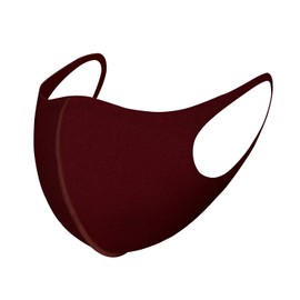 Basic Sense 3D Washable Reusable Thick Reinforced Plain Face Coverings Masks (Burgundy)