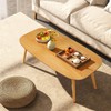 Wood Folding Coffee Table Space Saving Side Table (Oak, 32x16x16)