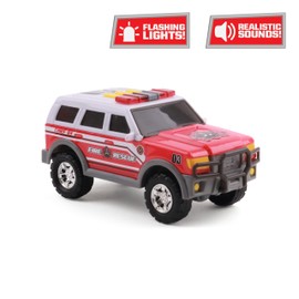 Mighty Fleet Toughest Minis 5" Fire Chief SUV Toy w/Lights & Sounds, Realistic Design & Batteries Included - Age 3+