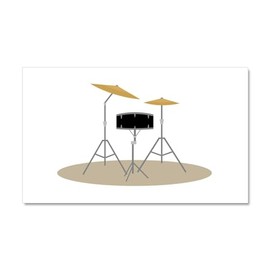 CafePress Snare and Cymbal Car Magnet 20 X 12 Car Magnet, 20"x 12" Magnetic Door Display