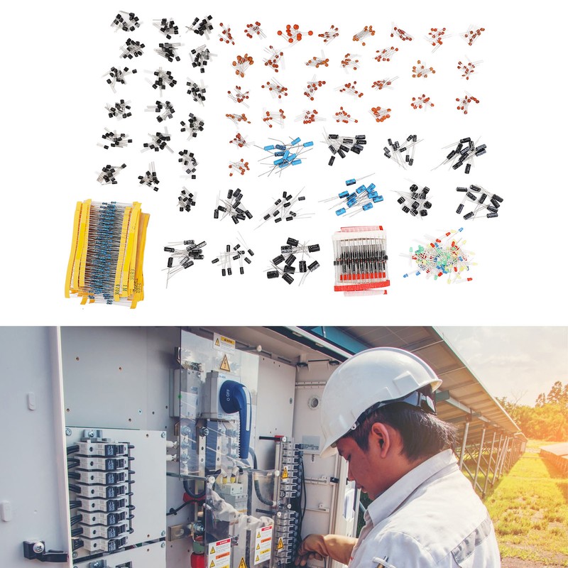 1400 Pcs Set Electronic Components Metal Film Resistor Ceramic Electrolytic