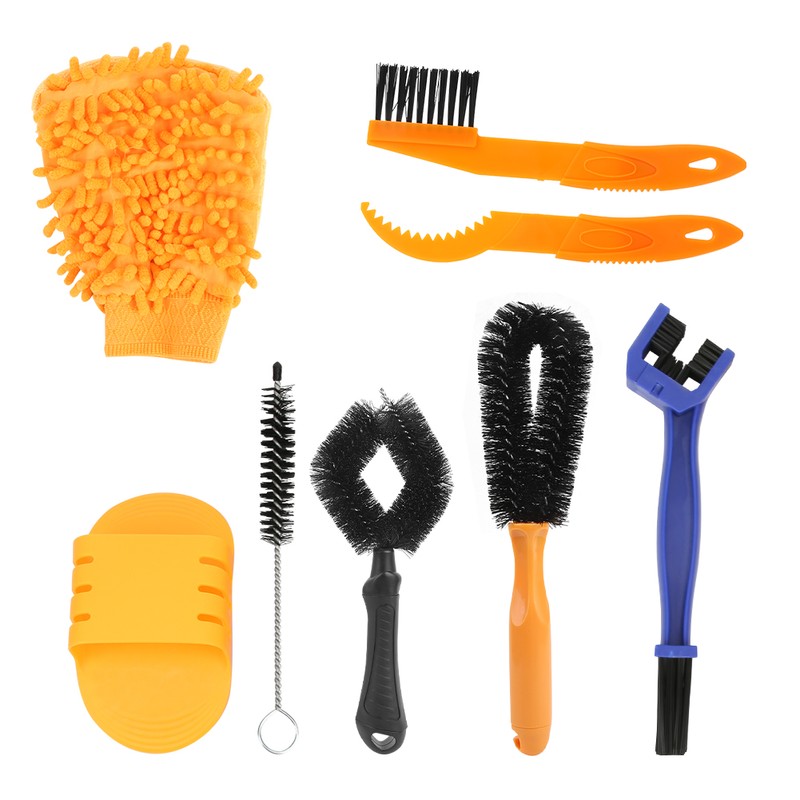 8pcs Bicycle Cleaning Tool Set Kit Bike Chain Tire Cleaning