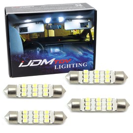iJDMTOY Xenon White 9-SMD-1210 1.72 42mm Replacement Bulbs 578 576 211-2 212-2 214-2 Compatible With Car Interior Dome Lights, Cargo Area Trunk Room Lights, etc