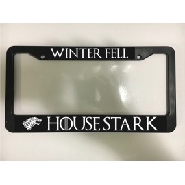 Winterfell House Stark for Game of Thrones Black License Plate Frame NEW