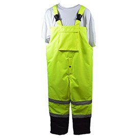 Petra Roc LQBBIP-CE-S ANSI/ISEA 107-2015 Class E Waterproof Quilted Thermal Bib Rain Pants, Size S, Lime/Black
