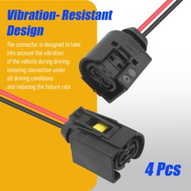 Ollanoos 4 Pcs OM646 Injector Connector, Fuel Injector Prewired Connector Replacement for All Mercedes Injectors Starting with The Part Number 0445 110