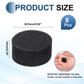 MECCANIXITY 8 Pcs Single Sided Speaker Isolation Feet Pads, 15mmx8mm Non Slip Foam Shock Absorption Base Pad Amplifier Stand Feet Mat for Speaker HiFi Home Theater Sound System, Black