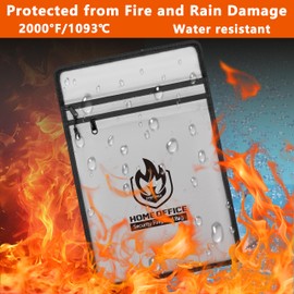 Epritliber Fireproof Document Bag, 15x11’’ Waterproof Fireproof Money Bag for Cash, Two Pockets Safe Document Organizer for Valuables, Important Document Folder for Office Home Travel (Gray)