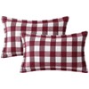 Sungeek Set of 2 Christmas Tartan Cushion Covers, Buffalo Plaid