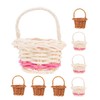 LALAFINA 8pcs Mini Woven Basket Set Hand-woven Storage Decorative Basket