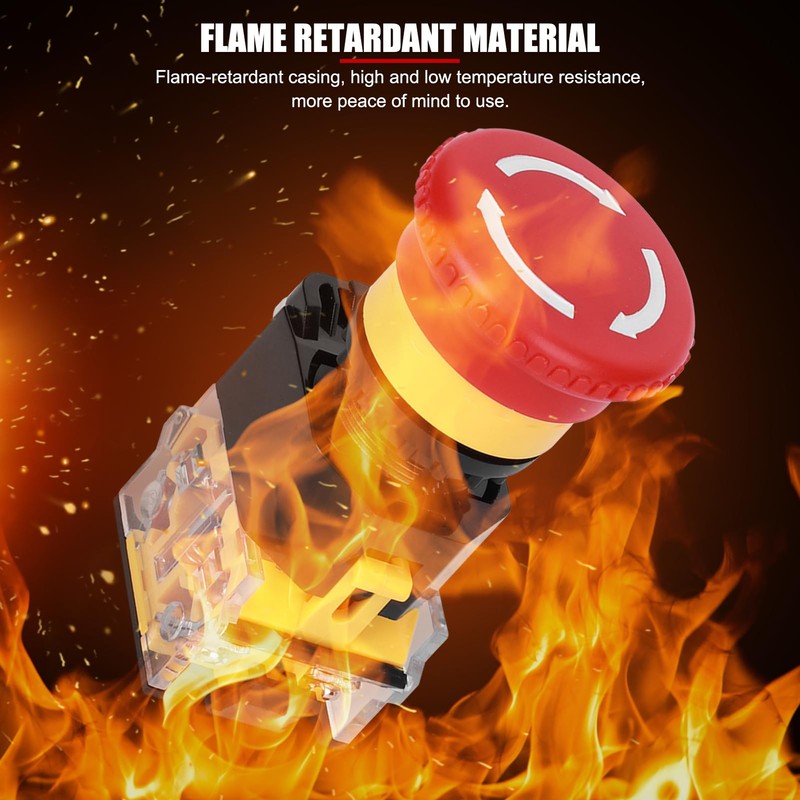 3PCs 440V 10A Push Button Switch,22mm Emergency Stop Push Switch,On