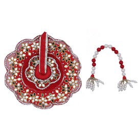 Aditri Creation Red Designer Cloth for Lord Krishan Ladu Laddu Gopal Kanaiya Bal Krishna Handwork Dress Poshak Vastra for Little Metal Idol Statue for Holi Decoration(Size:- 6 Inches)