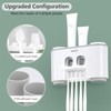 Toothbrush Holders with Toothpaste Dispenser Wall Mounted for Bathroom-4 Cups