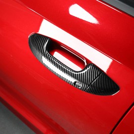 YOUTOOCAR - Cubierta para manija de puerta con patrón de fibra de carbono compatible con accesorios Kia Stinger 2017-2024