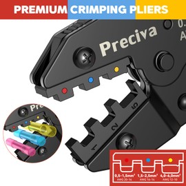 Heat Shink Butt Connectors Crimper, with 160pcs IP67-Waterproof Heatshrink Connectors, Preciva 0.5-6.0 mm²/AWG 22-10 Insulated Crimping Tools, Hardened Alloy 45# Steel, Solid Structure