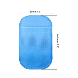 HARFINGTON 7pcs Car Dashboard Anti-Slip Mat 5.5" x 3" Universal Sticky Dash Pad Washable Reusable Car Non-Slip Mats for Phone Keys Sunglasses Electronic Devices, Blue