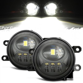 Partsam 12V LED Fog Lights Assembly Kit 54W 5000LM Compatible with Tacoma 2016-2022 4Runner 2014-2022 Tundra 2014-2019 Bumper Driving Lamp Aluminum Housing Black DOT Approved 2pcs