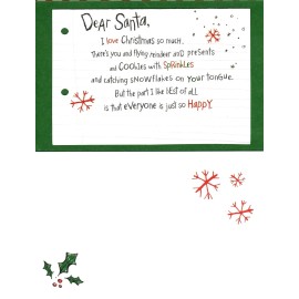 Carlton Cards Letter To Santa Claus North Pole Christmas Greeting Card