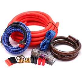 0 Gauge Audio Amplifier Installation Wiring Systems KIT,3000 Watt Amp Wiring Kit Make Connections and Brings Power to Your Radio,Subwoofers and Speakers