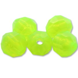 Paquete de 200 abalorio de plástico acrílico facetadas, fabricadas en Estados Unidos (verde translúcido, 8 mm)