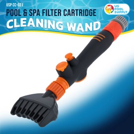U.S. Pool Supply Pool & Spa Filter Cartridge Cleaner Tool - Quickly Cleans and Removes Filter Dirt & Debris - Durable Cleaning Wand with 6 Powerful Water Jets - Clean Dirty Filter Cartridges for Reuse