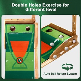 Wekin Indoor Putting Green with Auto Ball Return,11 Foot Golf Practice Putting Mat,Ideal Training Putting Mat for Beginners & Advanced Players