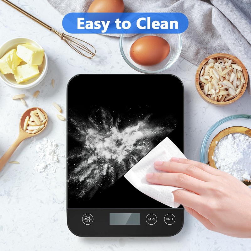 Drcowu Large Food Scale Digital 15kg, Kitchen Scales with Customized