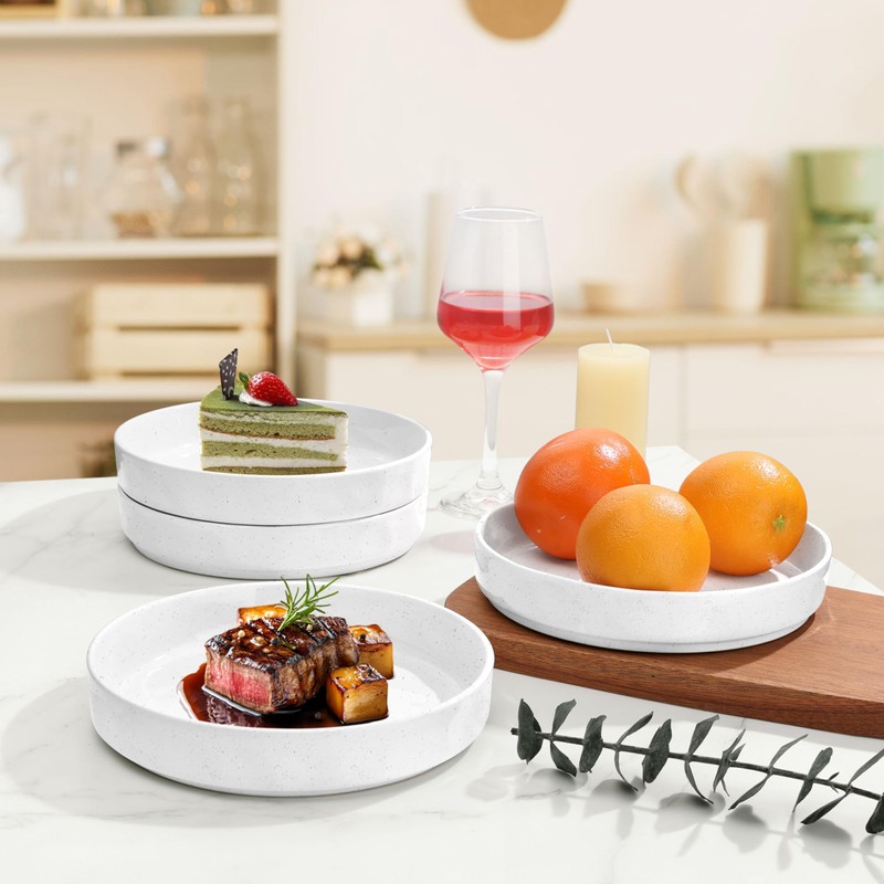Herogo Pasta Bowls Set of 4, 34oz Stoneware Large Wide
