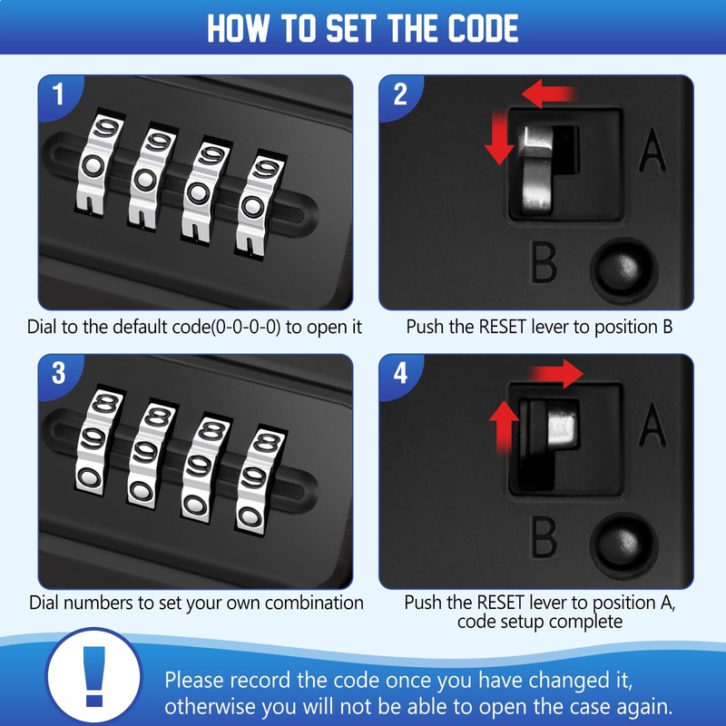 TNIIFXC Portable Travel Safe Lock Box 4-Digit Combination Mini Safe