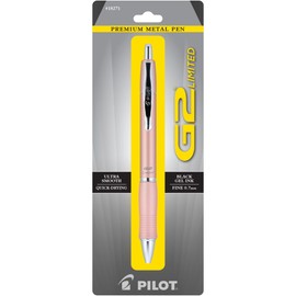 Pilot G2 Limited Premium Metal Gel Pen, Fine Point, 0.7 mm, Assorted Barrel Color, Black Ink