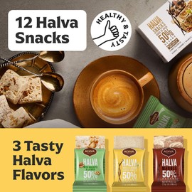 Variety Pack of Halvah Marble, Vanilla, and Walnut Israel Candy Bars– Vegan-Friendly, Certified Kosher Snacks with No Dairy or Gluten by Achva, 25 g. Each (2 Pack)