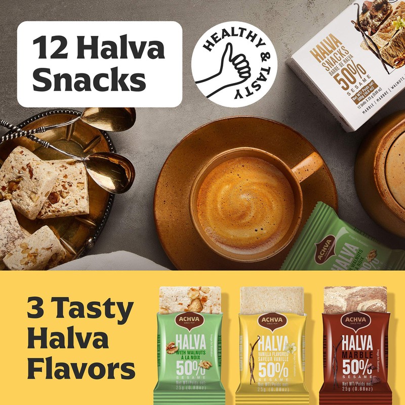 Variety Pack of Halvah Marble, Vanilla, and Walnut Israel Candy