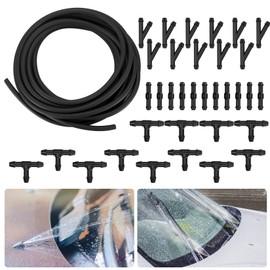 5m Scheibenwaschanlage Schlauch mit 3 Stücke Schlauchverbinder(3 Arten), Wischwasserschlauch Reparaturset, Automotive Schlauch, Spritzwasserschlauch