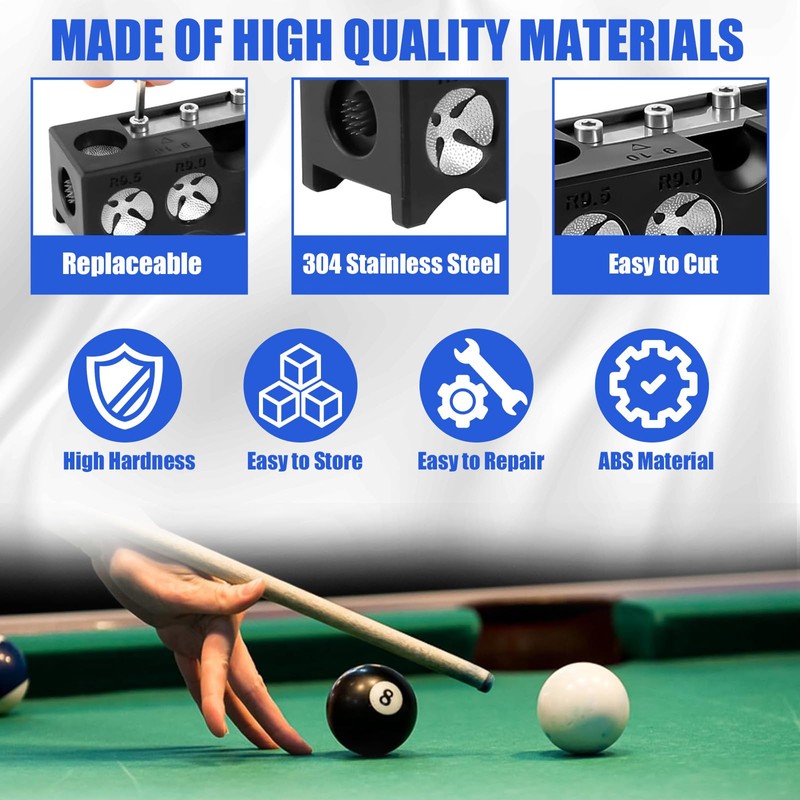 YOZAIUUI 11 in 1 Billiard Cue Tip Shaper: Multifunctional Snooker