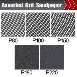BOSHCRAFT 25 Pcs Sanding Screen Mesh Sheet, Drywall Sandpaper Assortment 80/100/150/180/220 Grit Wet or Dry Sandpaper for Wood Metal Automative Hand Sander Pole Sander 4-3/16" x 11"