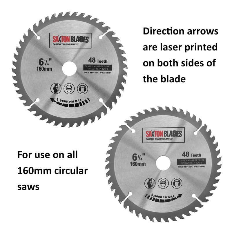 Saxton TCT Circular Wood Saw Blade 160mm x 20mm x