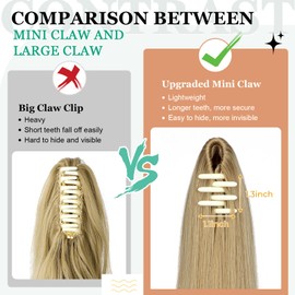 Cephermer Ponytail Extension Claw 18" 20" Long Curly Wavy Straight Clip in Natural Looking Synthetic Hair Extension Ponytail Hairpiece for Women Ash Blonde