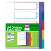 A4 File Dividers Plastic Coloured Tabs Subject Filing Numbered A-Z