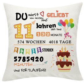 Yamonic Geburtstagsgeschenk Geschenk Geburtstag Dekorationen für Mädchen Jungen Kissenbezüge für Geburtstag Dekorationen 45x45cm Zierkissenbezüge für Geburtstag Geschenk für Tochter Sohn-11