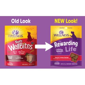 Petlewa Wellness-Wellbites Natural Grain Free Soft Dog Treats, 4 Flavor ( Beef & Turkey , Chicken & Venison , Chicken & Lamp, Turkey & Duck) 6 oz