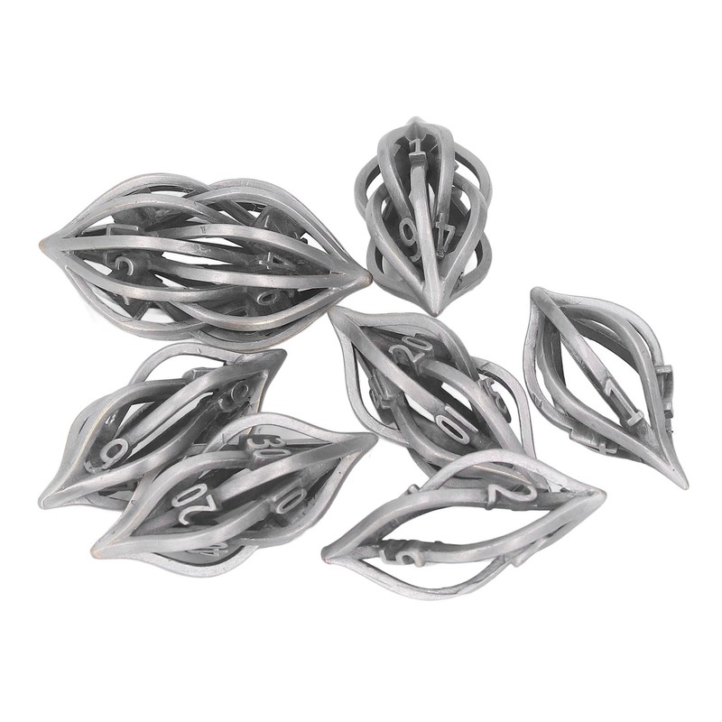 7pcs Hollow Metal Dice Set Retro Exquisite Polyhedral Dice Role